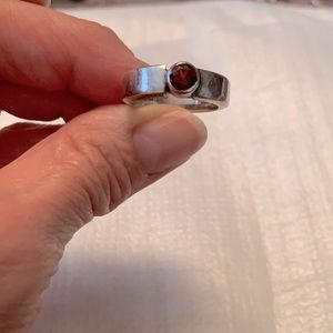 Sterling silver garnet ring